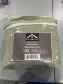 NOBLE HOUSE KING 300 THREAD COUNT SHEET SET - GREEN - Like New