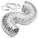 SIMPLE DELUXE 4" 8 FEET DUCTING, NON-INSULATED FLEX ALUMINUM FOIL - SILVER - Brand New