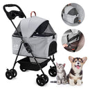 SKISOPGO Dog Cat Pet Gear 3-in-1 Foldable Pet Stroller Detachable Carrier Gray - Like New