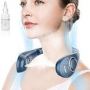 QMKKX NECK FAN MIST SPRAY BLADELESS FOLDING NECK FANS THAT BLOW COLD AIR BLUE - Like New