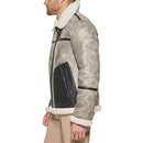 TOMMY HILFIGER MEN'S FAUX SHEARLING AVIATOR JACKET, GRAY, XX-LARGE - Like New