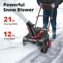 AMERISUN 21" GAS SNOW BLOWER POWERED BY 4-CYCLE 212CC AM7006A - BLACK/RED - Like New