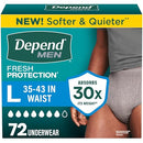 Depend Fresh Protection Adult Diapers, Incontinence, 72 Count (2 Packs of 36) - Brand New