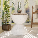 ROYAL WINDSOR SEMI-CIRCULAR MAGNESIUM OXIDE SIDE TABLE MODERN - WHITE - Like New