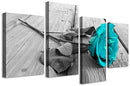Teal Rose Canvas Wall Art Decor, Modern Floral Painting for Living Room - Brand New