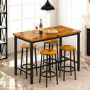 AWQM Bar Table and Chairs Set Industrial Counter Height Pub Table 5 Pieces - Like New