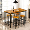 AWQM Bar Table and Chairs Set Industrial Counter Height Pub Table 5 Pieces - Like New