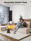 CHIKIT Electric Space Heater with Thermostat, 900W/1500W PTC-SH009 - WHITE - Like New