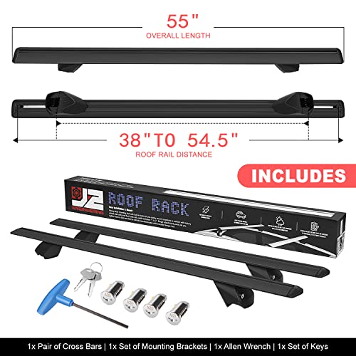 J2 ENGINEERING J2-RR-135-BK PAIR OF 55" ALUMINUM ROOF RACK - Scratch & Dent