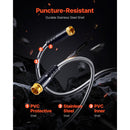 GENERIC 50FT METAL GARDEN HOSE STAINLESS STEEL WATER HOSE - SILVER/ORANGE - Brand New