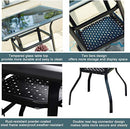 PatioFestival Outdoor Bistro Bar Table 2-Tier Glass Top B07V86XPQB - Black - Brand New