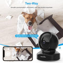 WANSVIEW SECURITY CAMERA INDOOR 360 DEGREE WIFI HOME SECURITY CAMERAS BLACK - Like New