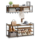 VASAGLE Hall Tree with Shoe Bench, Coat Rack Shoe Bench Set, Entryway Brown - Like New