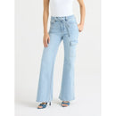 SOFIA BY SOFIA VERGARA MARGOT WIDE LEG HIGH RISE CARGO SIZE 4 - LIGHT INDIGO - Brand New