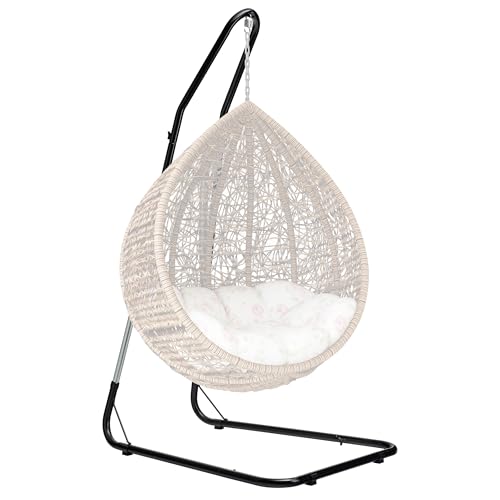 SORBUS DURABLE HAMMOCK CHAIR STAND STEEL PORTABLE STAND 330LBS SW-STND1A - BLACK - Like New