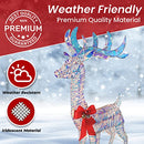 TOP TREASURES 3-PIECE IRIDESCENT REINDEER FAMILY - LIGHTED DEER SET - Like New