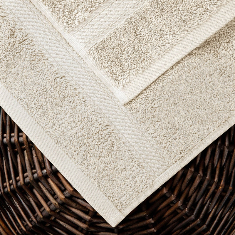 BIBB HOME SUPERIOR EGYPTIAN COTTON PILE HEAVYWEIGHT 6-PIECE TOWEL SET - CREAM - Like New