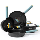 Leetaltree Nonstick Pots and Pans - 8 PC Glacier Blue Cooking set with Lids - Like New