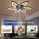 FIMEI 31'' Ceiling Fan Lights Flush Mount Modern Low Profile JMY9008 - Black - Brand New