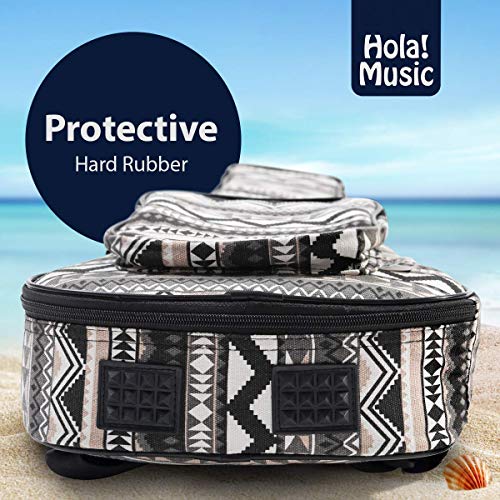 HOLA! MUSIC ACCORDION ACCESSORY (MILEMONT-11) UKULELE GIG BAG - BLACK WHITE - Like New