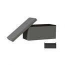 LAVISH HOME 30" FOLDING STORAGE OTTOMAN TUFTED FOOTREST, LINEN CHEST - GRAY - Brand New