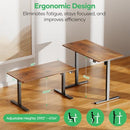 CRENOVA ELECTRIC STANDING DESK HEIGHT COMPUTER OFFICE STAND UP DESK - BROWN - Like New