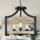 BESLOWE 3-LIGHT SEMI FLUSH MOUNT CEILING LIGHT, LIGHT 14.5 "W,68 "H - BLACK - Like New