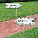 Big Dot Happiness Boho Botanical Wedding Bathroom Signs Greenery Wedding Sign - Like New