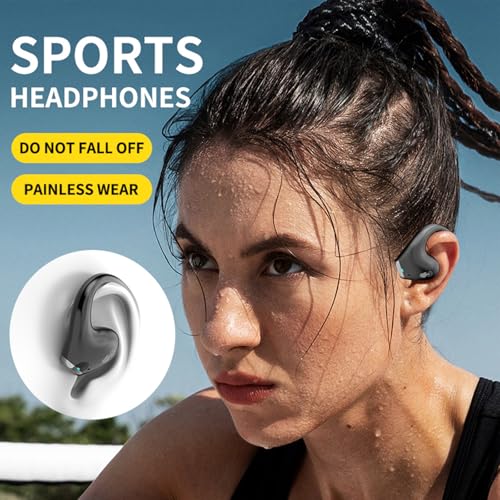 DOCOOLER WIRELESS EARBUDS BT5.3 EARHOOK EARPHONE SWEATPROOF JR04 - BLACK/WHITE - Like New