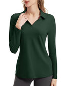 FKEEP WOMEN'S TENNIS GOLF SHIRT LONG SLEEVED TOP SPORT ACTIVEWEAR FOREST GREEN - Brand New