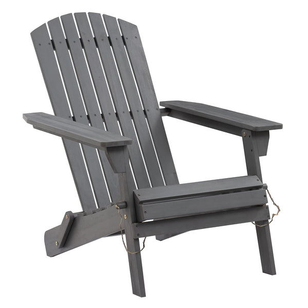 AMAZON AWARE FSC CERTIFIED OUTDOOR FOLDING ADIRONDACK CHAIR, WOOD, DARK GREY - Like New