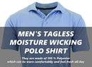 Harvic Men's Tagless Dry-fit Moisture Wicking Polo Shirt 3XL - Light Blue Like New