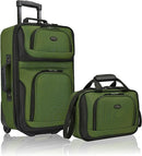 U.S. Traveler Rio Rugged Fabric Expandable Carry-on Luggage US5600E - GREEN - Like New