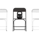 Flash Hercules Series Big & Tall Stackable Plastic Folding Chairs Set of 4 Black - Brand New
