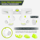 PROSOURCEFIT DUAL PRO PERCUSSION MASSAGE GUN - WHITE - Like New