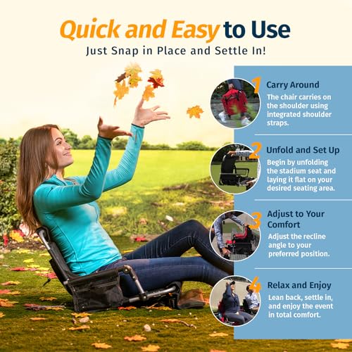 Alpcour Bleacher Seat with Backrest Premium Stadium Seating for Bleachers - Like New