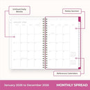 Blue Sky Kelly Ventura 2026 Weekly and Monthly Planner Calendar - Magenta Blooms - Brand New