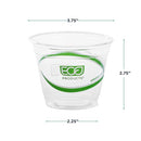 ECO PRODUCTS GREENSTRIPE CLEAR COMPOSTABLE 9OZ PLA PLASTIC 9OZ 1000 CASE - CLEAR - Brand New