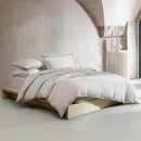 CALVIN KLEIN QUEEN DUVET COVER SET SOFT LINEN BLEND BEDDING - WHITE - Like New