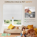 Grandekor Blackout No Drill Blinds for Windows,31" W x 64" H,White - Brand New