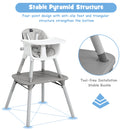 BABYJOY 4 IN 1 BABY HIGH CHAIR CONVERTIBLE TODDLER TABLE CHAIR SET - GRAY - Like New