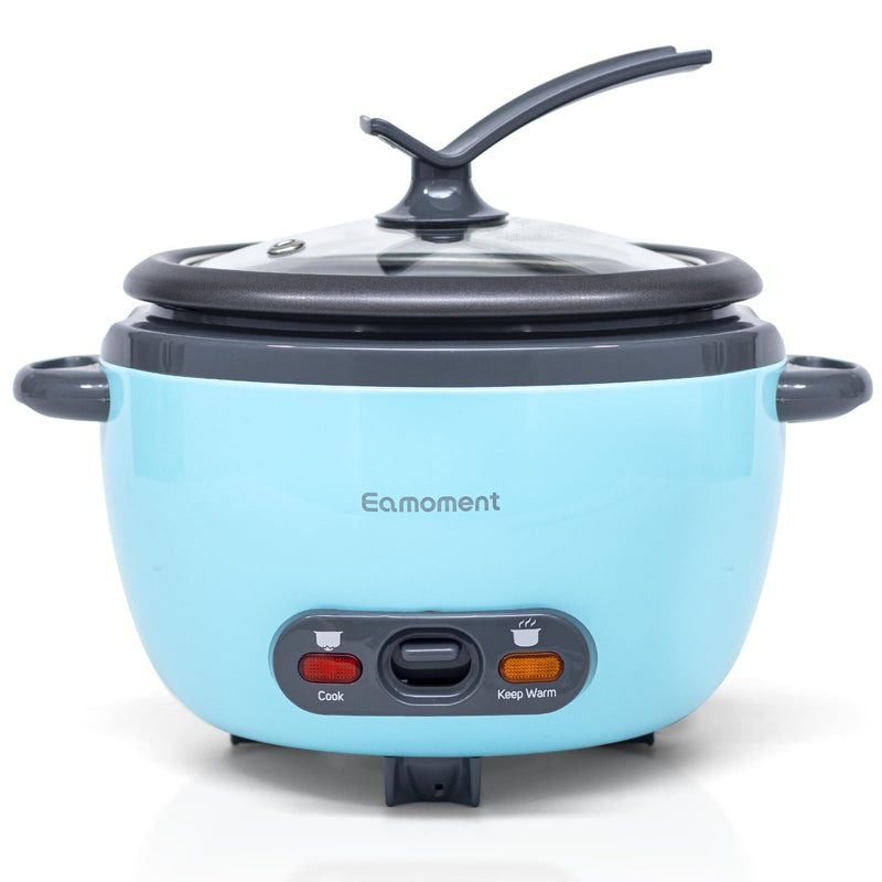 EAMOMENT RC-3POT SMALL RICE COOKER 3 CUP BLUE PORTABLE COOK RICE 3POT-RC-3P07EAB Like New