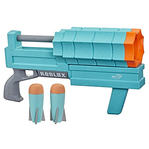 NERF ROBLOX SHARKBITE WEB LAUNCHER ROCKER BLASTER,2 ROCKETS,PUMP - TURQUOISE - Like New