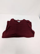 TIME AND TRU WOMEN'S COTTON CREWNECK TEE PUFF SLEEVES SIZE: XS - MAROON SUPREME - Brand New