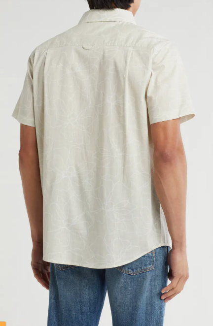 HURLEY CARYOTA PRINT WOVEN SHIRT- SHORT SLEEVE-SIZE:XL - BONE - Brand New