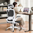 BESTFAIR HOME OFFICE DESK CHAIRS ERGONOMIC OFFICE CHAIR LUMBAR - WHITE/BLACK - Like New