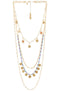 REBECCA MINKOFF SOLE CHARM LAYERED NECKLACE - GOLD/MULTI-COLOR - Brand New