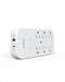 Anker Outlet Extender and USB Wall Charger, 6 Outlets, 2 USB Ports A9263 - White - Like New