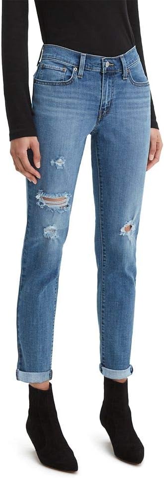 LEVIS LEVI'S WOMEN'S NEW BOYFRIEND JEANS - SIZE: WOMEN W31 L27 - HAWAII BLUE - Brand New