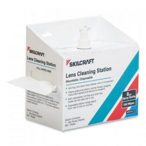 ABILITYONE 8 OZ LENS CLEANING STATION PUMP BOTTLE + 560 WIPES - Brand New